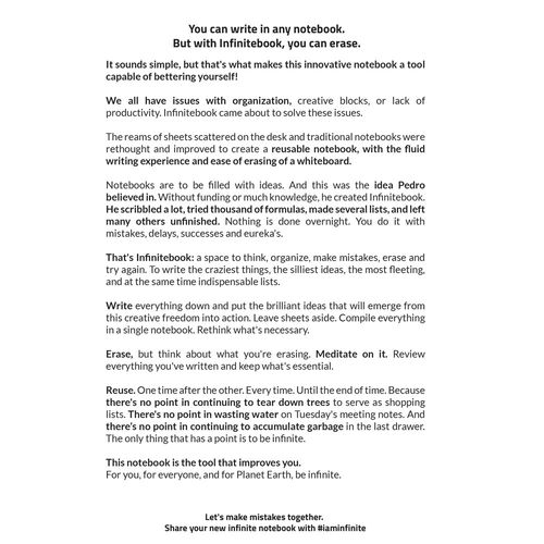 black INFINITEBOOK PLAIN A5. Infinitebook con tapa flexible y 15 páginas de pizarra blanca lisas