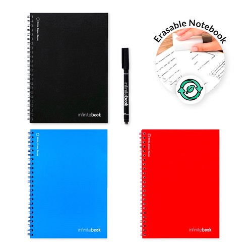 INFINITEBOOK PLAIN A5. INFINITEBOOK CON TAPA FLEXIBLE Y 15 PÁGINAS DE PIZARRA BLANCA LISAS