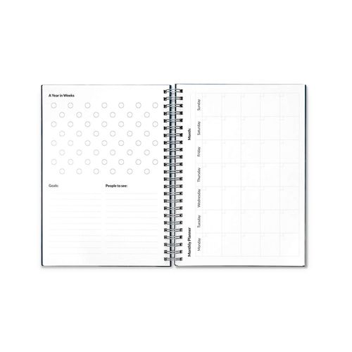 azul marino STARTER KIT INFINITE PLANNER A5. El set incluye un