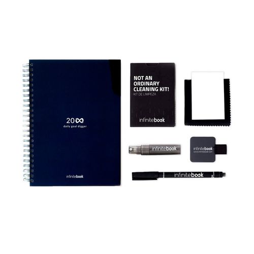 azul marino STARTER KIT INFINITE PLANNER A5. El set incluye un