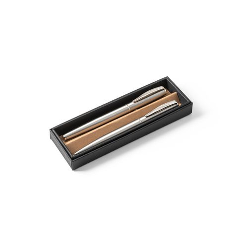 ELLA. Set de stylos à bille et rollers avec corps avec clip en acier inoxydable (53% rSS) - 2
