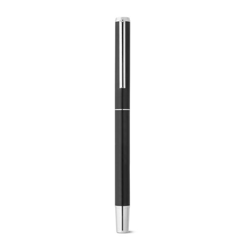 black LEAH. Set de roller y bolígrafo en aluminio (94% rAL) con clip
