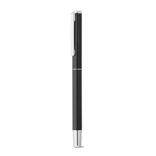 black LEAH. Set de roller y bolígrafo en aluminio (94% rAL) con clip