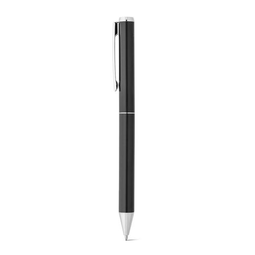 black LEAH. Set de roller y bolígrafo en aluminio (94% rAL) con clip