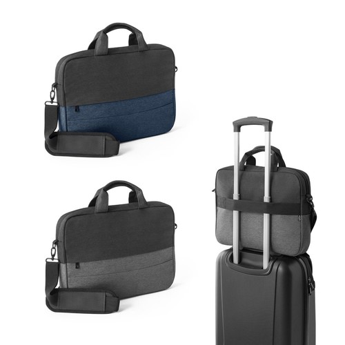GENOA. Bolso acolchado para portátil de 15" en poliéster reciclado de alta densidad 600D, Merchandising, artículos personalizados para tu promoción de marca