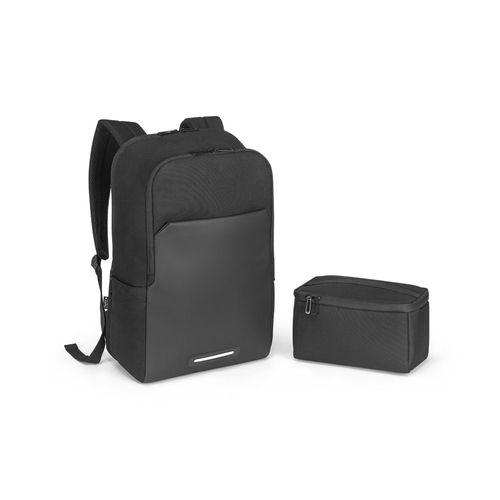 black BELFAST. Mochila 2 en 1 con bolsa térmica que se pueden usar juntas o por separado
