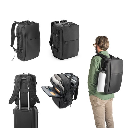 DALLAS. MOCHILA DE VIAJE DE POLIÉSTER RECICLADO DE ALTA DENSIDAD 600D PARA PORTÁTIL DE 17.3