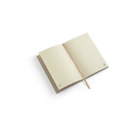 DICKINSON. Cahier A5 à couverture rigide en papier de canne à sucre (80 % canne à sucre) avec pages lignées