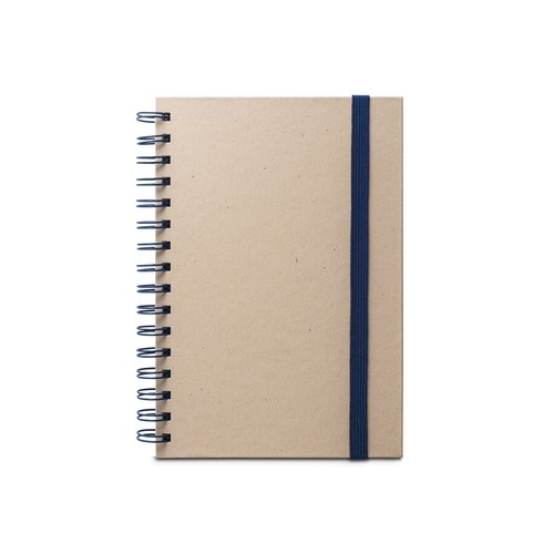 blue PROUST. Libreta A5 de anillas, tapa dura, fabricada en papel de caña de azúcar (80% caña de azúcar), con páginas lisas