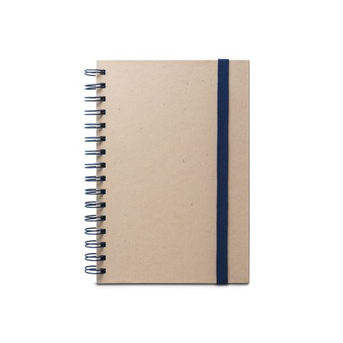 blue PROUST. Libreta A5 de anillas, tapa dura, fabricada en papel de caña de azúcar (80% caña de azúcar), con páginas lisas
