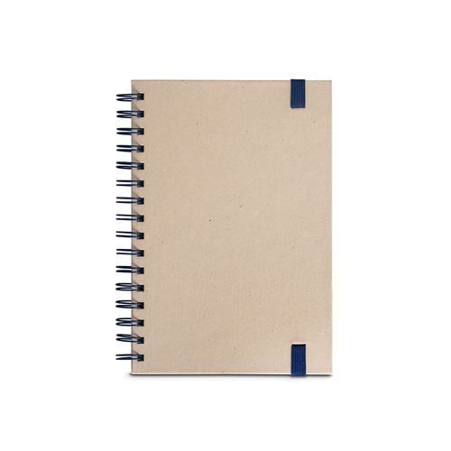 blue PROUST. Libreta A5 de anillas, tapa dura, fabricada en papel de caña de azúcar (80% caña de azúcar), con páginas lisas