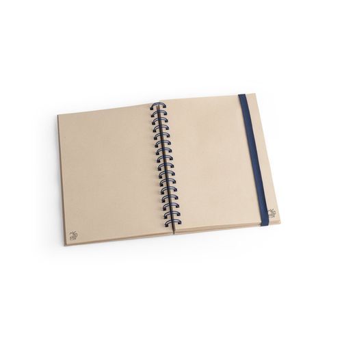 blue PROUST. Libreta A5 de anillas, tapa dura, fabricada en papel de caña de azúcar (80% caña de azúcar), con páginas lisas