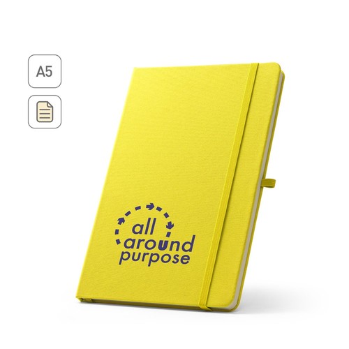 ANNE. Cuaderno A5 en poliéster reciclado (100% rPET) con páginas a rayas