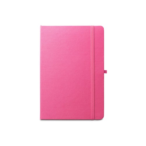 pink ANNE. Cuaderno A5 en poliéster reciclado (100% rPET) con páginas a rayas