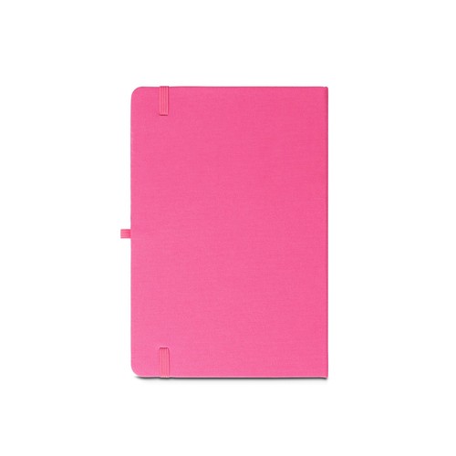 pink ANNE. Cuaderno A5 en poliéster reciclado (100% rPET) con páginas a rayas