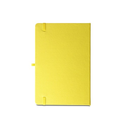 yellow ANNE. Cuaderno A5 en poliéster reciclado (100% rPET) con páginas a rayas