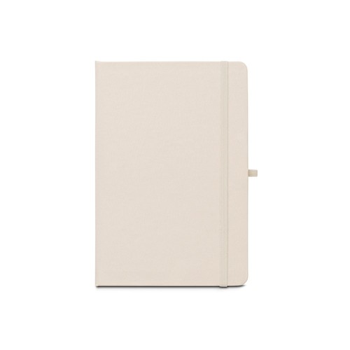 blanco pastel ANNE. Cuaderno A5 en poliéster reciclado (100% rPET) con páginas a rayas