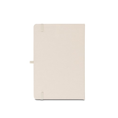 blanco pastel ANNE. Cuaderno A5 en poliéster reciclado (100% rPET) con páginas a rayas