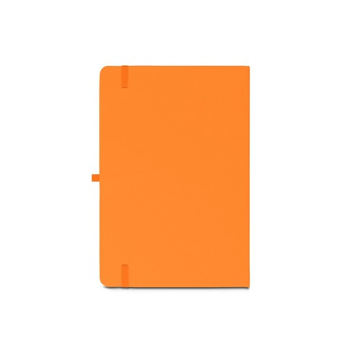 orange ANNE. Cuaderno A5 en poliéster reciclado (100% rPET) con páginas a rayas