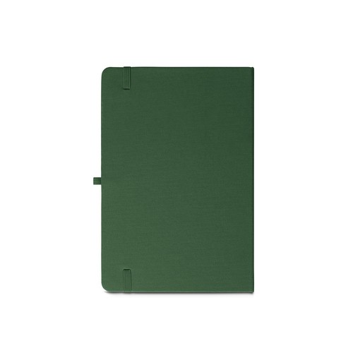 verde oscuro ANNE. Cuaderno A5 en poliéster reciclado (100% rPET) con páginas a rayas