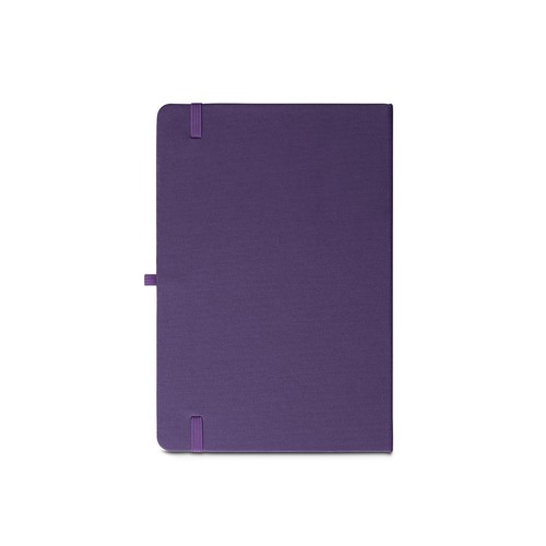 purple ANNE. Cuaderno A5 en poliéster reciclado (100% rPET) con páginas a rayas