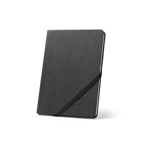 black HUXLEY. Cuaderno A5 con tapa dura, fabricado con papel resistente al agua