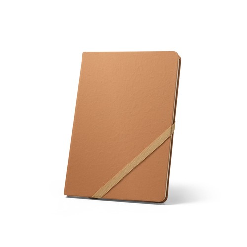 marrón claro HUXLEY. Cuaderno A5 con tapa dura, fabricado con papel resistente al agua