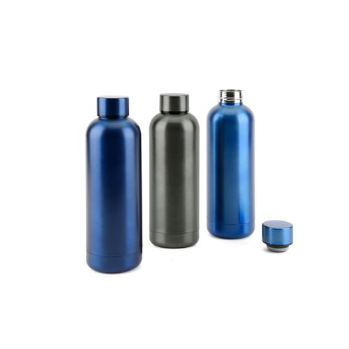 azul marino ODIN METTALIC. Botella en acero inoxidable 90% reciclado 550 mL