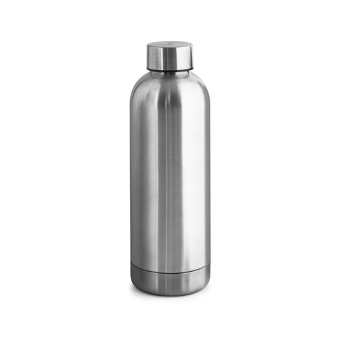 plateado satinado ODIN METTALIC. Botella en acero inoxidable 90% reciclado 550 mL