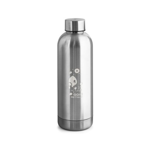 plateado satinado ODIN METTALIC. Botella en acero inoxidable 90% reciclado 550 mL