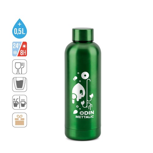 ODIN METTALIC. BOTELLA EN ACERO INOXIDABLE 90% RECICLADO 550 ML