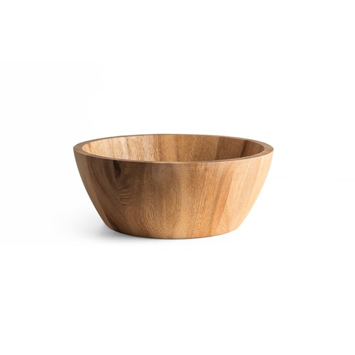 natural oscuro SAGE. Ensaladera redonda de madera de acacia