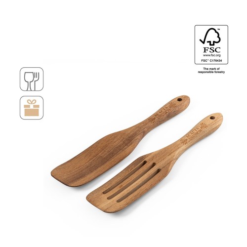 BATALI. JUEGO DE DOS CUBIERTOS EN MADERA DE ACACIA