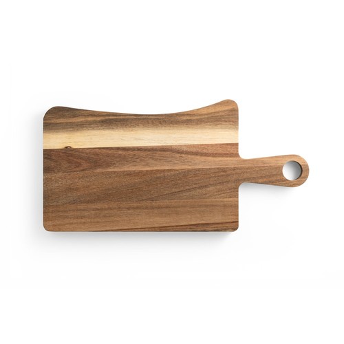 natural oscuro CASSIA. Tabla para quesos de madera de acacia con mango