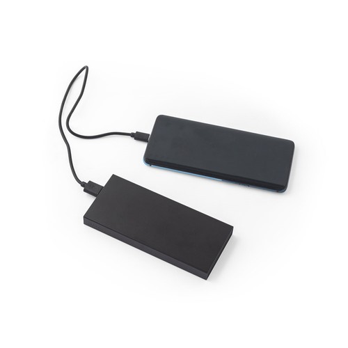 black DOROTHY 5. Power bank 5'000 mAh fabricado en aluminio reciclado (100% rAL)