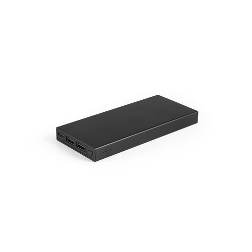 black DOROTHY 10. Power bank 10'000 mAh en aluminio reciclado (100% rAL)