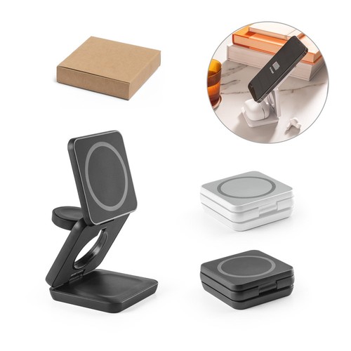 BROGLIE. Chargeur magnétique sans fil ultra-rapide 15W 4-en-1 en ABS recyclé (100 % rABS), RIONDET SERIPUB, EYBENS