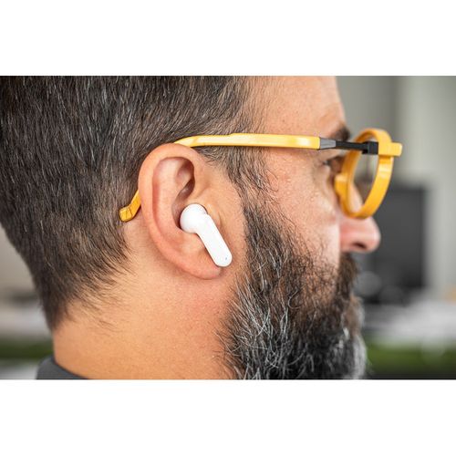 white BURTON. Auriculares inalámbricos con 8 horas de autonomía en ABS reciclado (100% rABS)