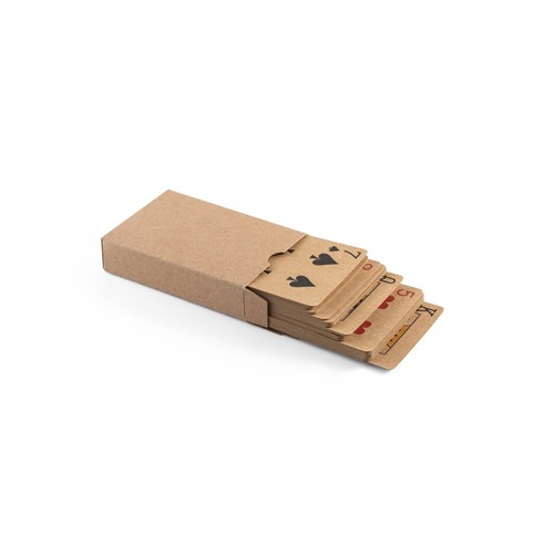 FISCHER. Baraja de 54 cartas clásicas en papel kraft, con material certificado FSC™ y otros materiales controlados