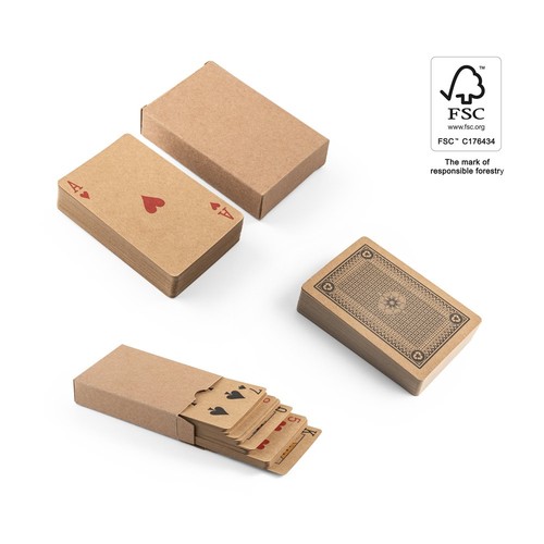 FISCHER. Jeu de 54 cartes classiques en papier kraft, fabriquée à partir de matériaux certifiés FSC™ et d'autres matériaux contrôlés, RIONDET SERIPUB, EYBENS