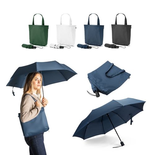 SKYLAR. Parapluie 2 en 1 avec sac shopping en polyester recyclé inclus - 1