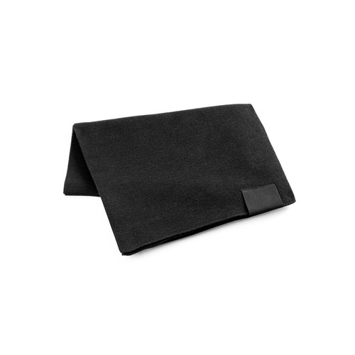 black SERENITY. Bufanda de poliéster reciclado (100% rPET) con detalle cosido para personalizar