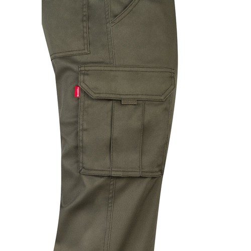 verde militar VL LUGH. Pantalón elástico multibolsillos (240g/m²) en algodón (46%), EME (38%) y poliéster (16%)