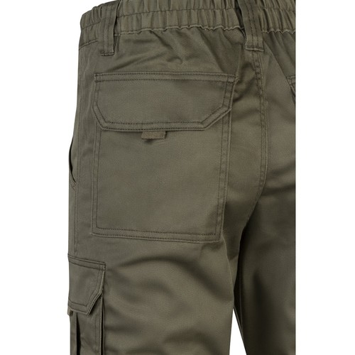 verde militar VL LUGH. Pantalón elástico multibolsillos (240g/m²) en algodón (46%), EME (38%) y poliéster (16%)