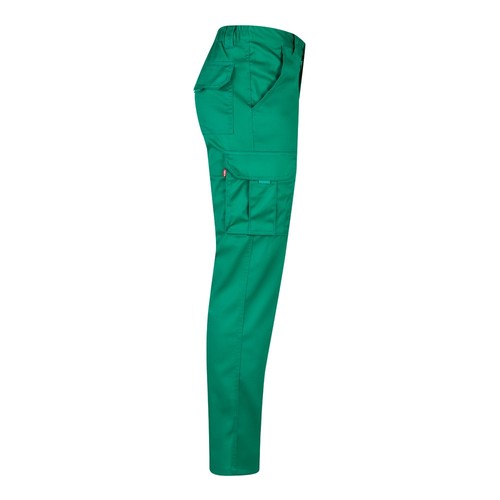 green VL LUGH. Pantalón elástico multibolsillos (240g/m²) en algodón (46%), EME (38%) y poliéster (16%)