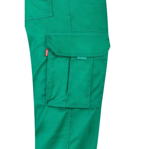 green VL LUGH. Pantalón elástico multibolsillos (240g/m²) en algodón (46%), EME (38%) y poliéster (16%)