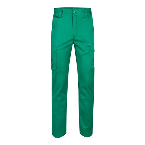 green VL LUGH. Pantalón elástico multibolsillos (240g/m²) en algodón (46%), EME (38%) y poliéster (16%)