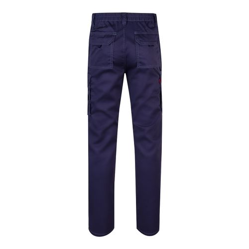 blue VL LUGH. Pantalón elástico multibolsillos (240g/m²) en algodón (46%), EME (38%) y poliéster (16%)