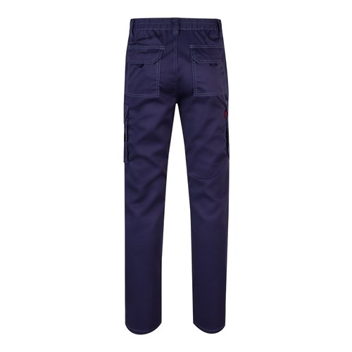 blue VL LUGH. Pantalón elástico multibolsillos (240g/m²) en algodón (46%), EME (38%) y poliéster (16%)