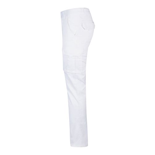 white VL LUGH. Pantalón elástico multibolsillos (240g/m²) en algodón (46%), EME (38%) y poliéster (16%)